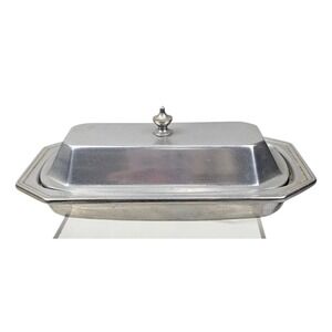 Wilton‎ Armetale Pewter Butter Dish with Lid Octagon Base Made in USA